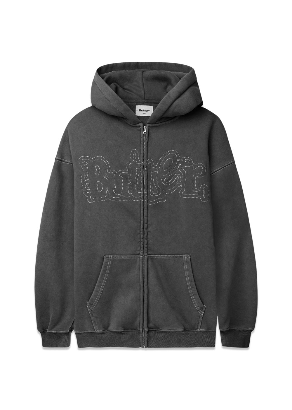 Breakdown zip thru hood - Washed Black-Hoodies-Butter Goods-Butler Loftet