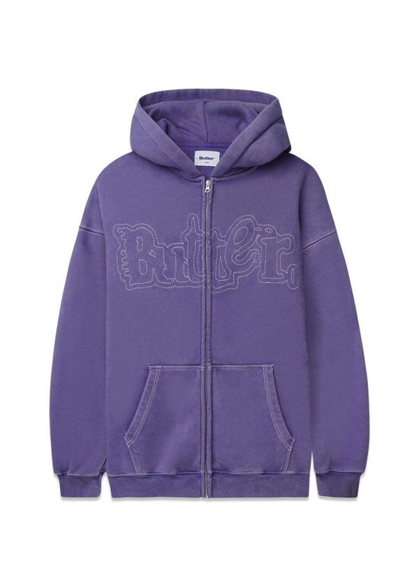 Breakdown zip thru hood - Washed Purple