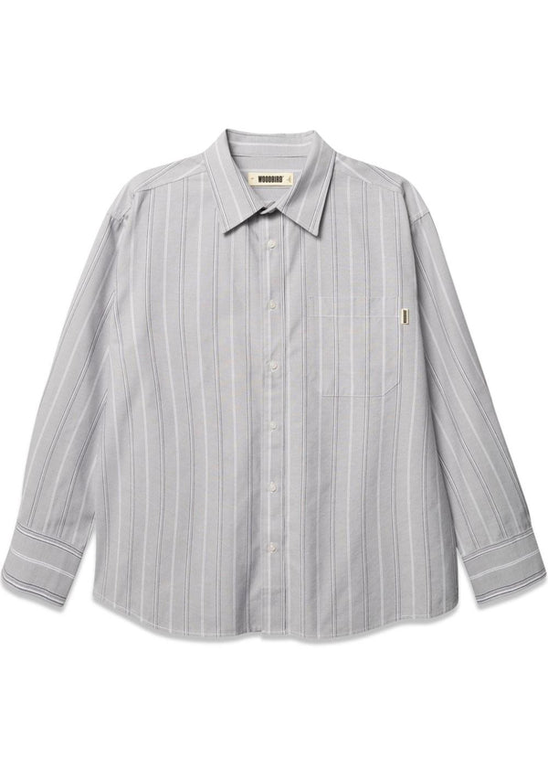 Buzo Big Stripe Shirt - Grey Stripe-Shirts-Woodbird-Butler Loftet