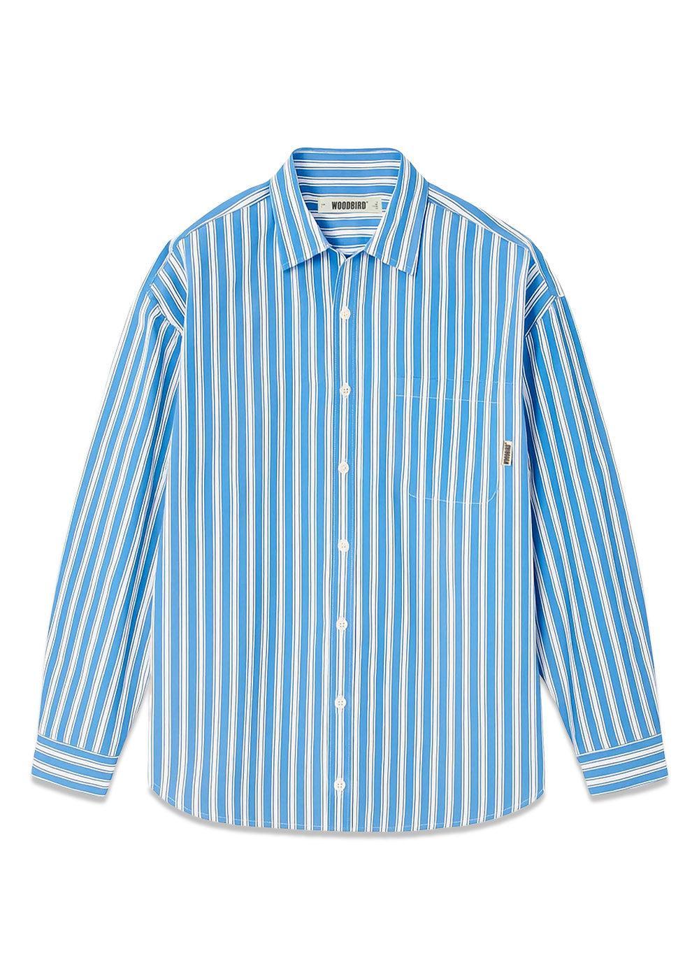 Buzo Classic Shirt - Blue Stripe-Shirts-Woodbird-Butler Loftet