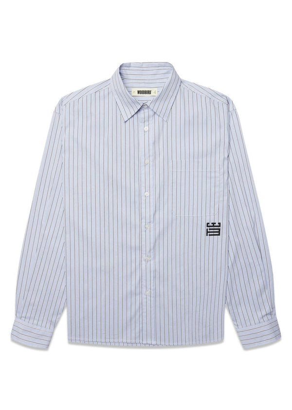 Buzo Warp Stripe Shirt - Blue-White-Shirts-Woodbird-Butler Loftet