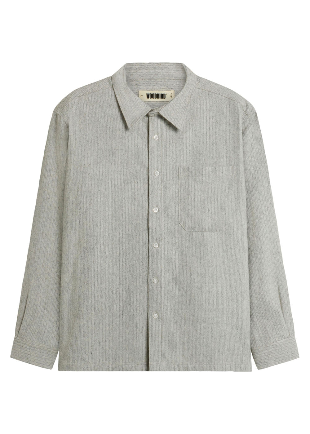 Buzo Wool Shirt - Grey-Shirts-Woodbird-Butler Loftet