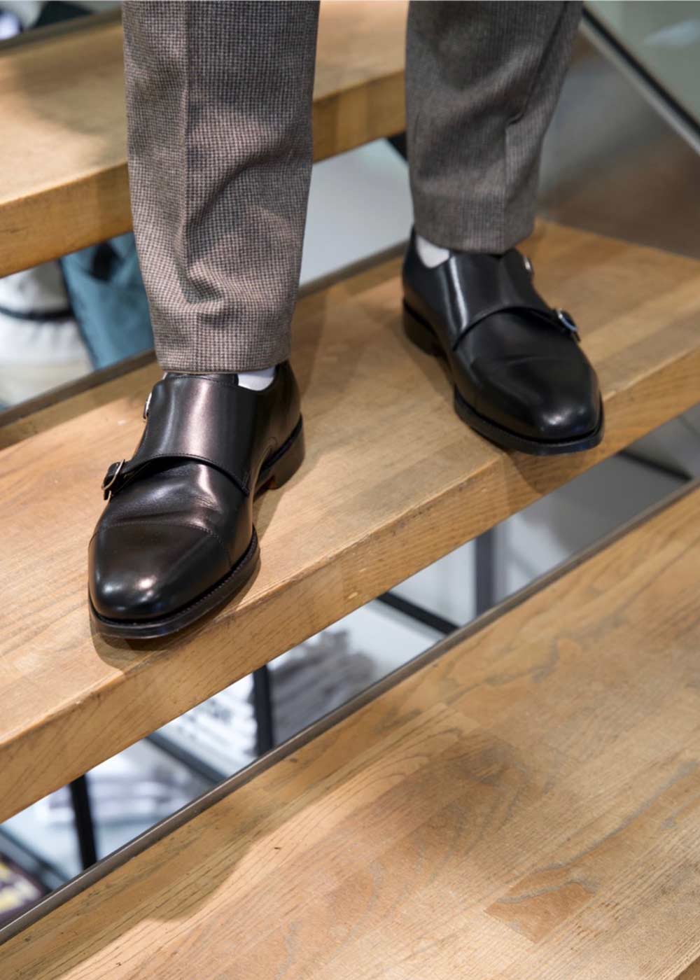 CANNONB Double Monkstraps - Black-Shoes-Loake-Butler Loftet
