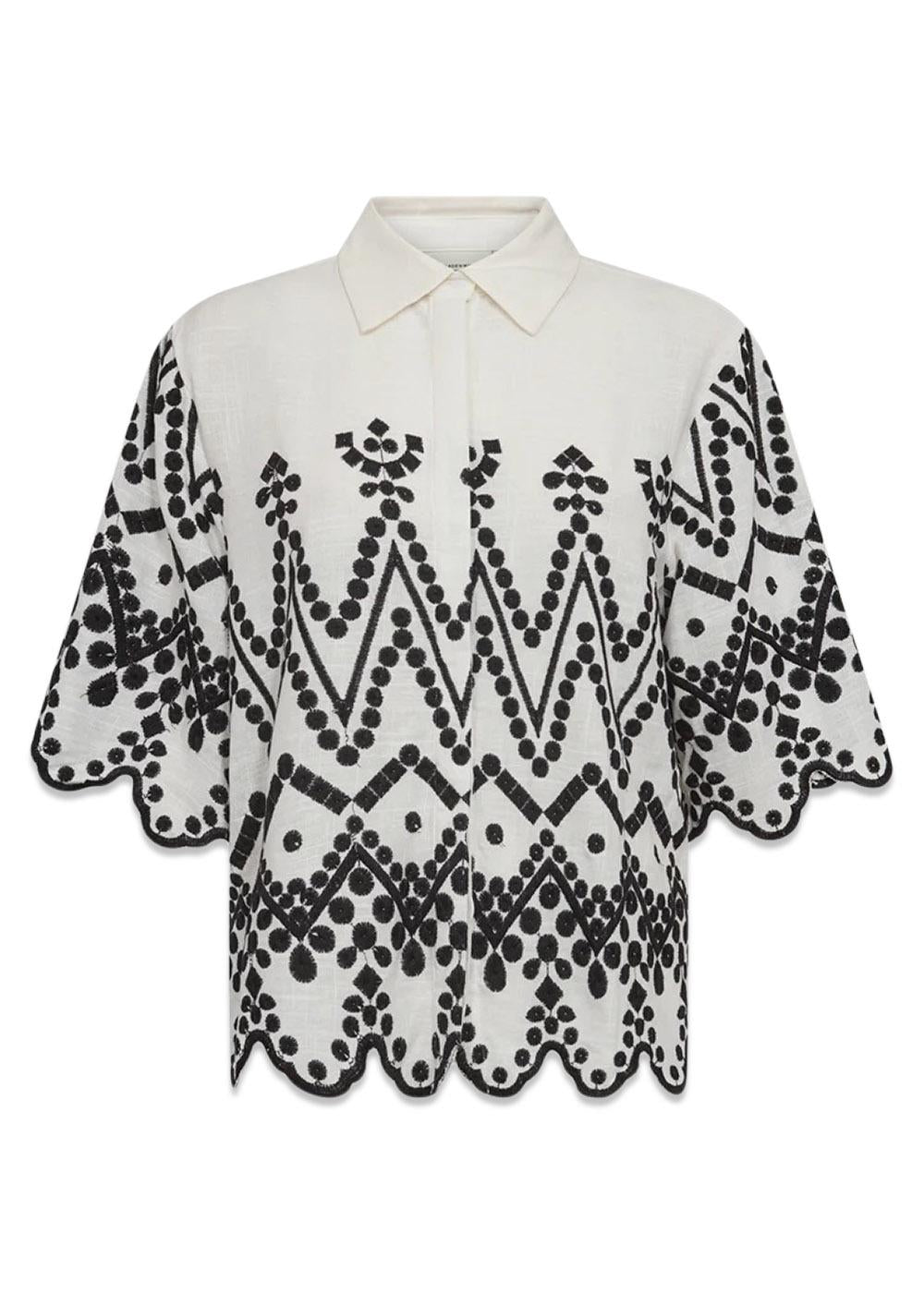 CMEMBROIDERY-SHIRT - Jet Stream W. Black-Shirts-Copenhagen Muse-Butler Loftet