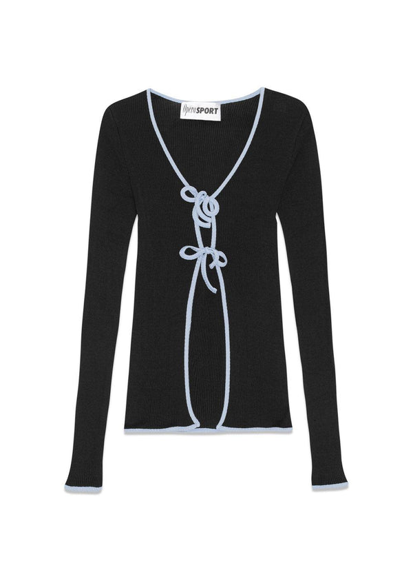 COCO SEAMLESS CARDIGAN - Black/Windsurfer