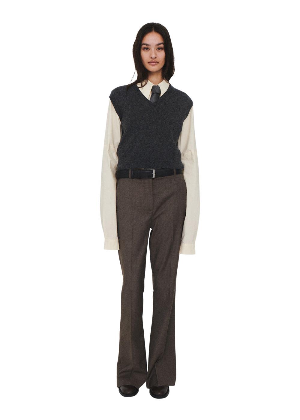 COMO DESTROYED VEST - Grey Melange-Knitwear-The Garment-Butler Loftet
