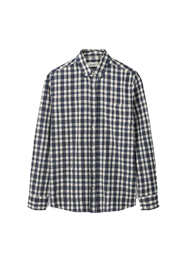 CREEK BOUCLÉ CHECK SHIRT - Navy/Cloud