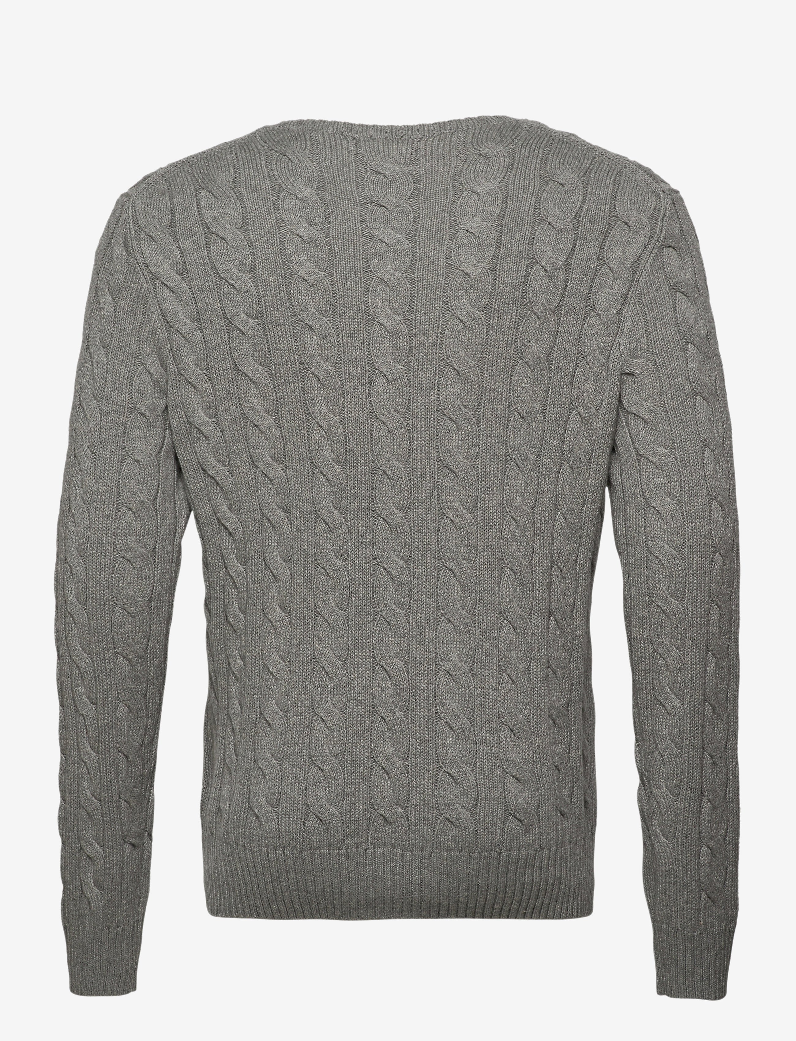 Cable Knit Cotton Sweat - Grey-Knitwear-Ralph Lauren-Butler Loftet
