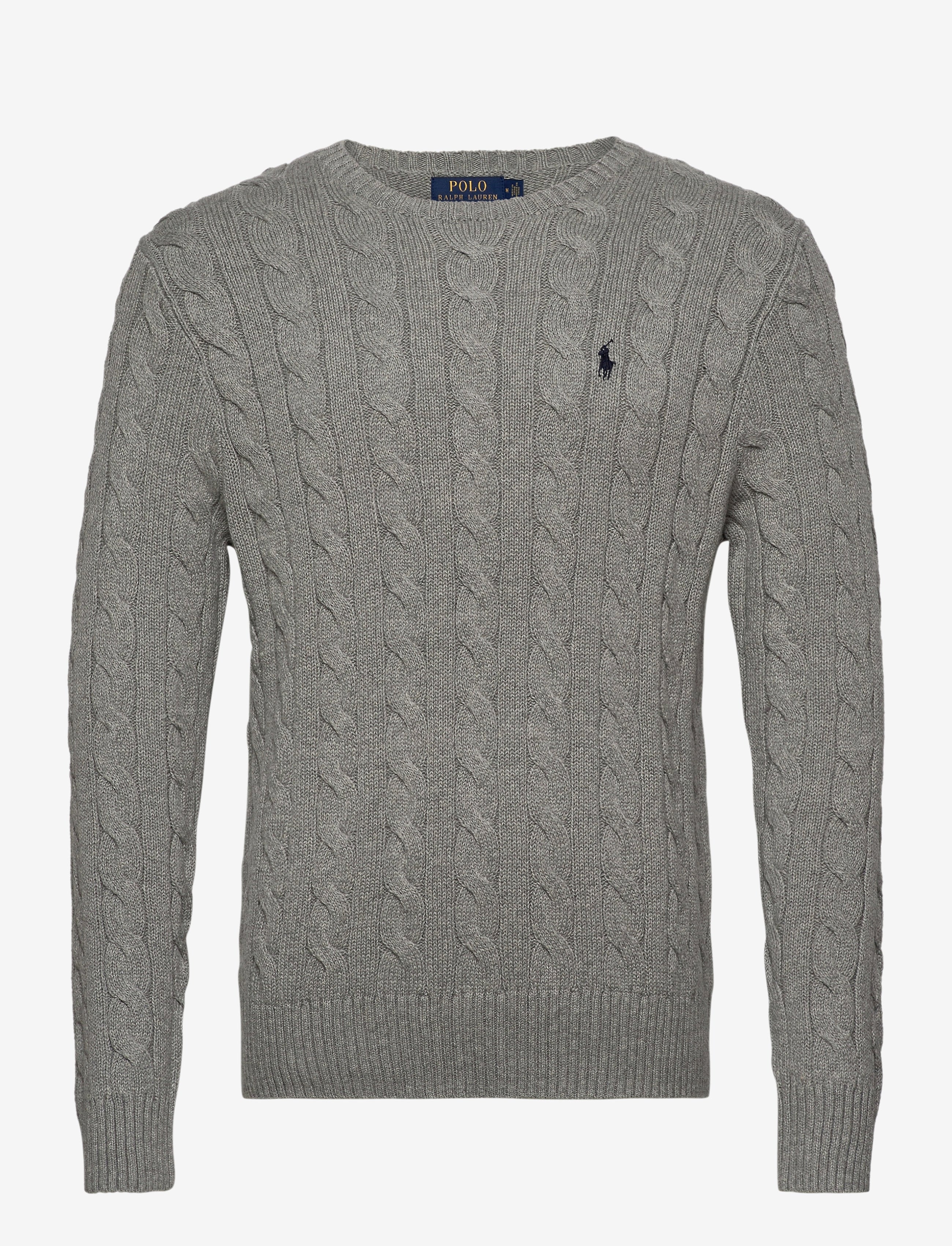 Cable Knit Cotton Sweat - Grey-Knitwear-Ralph Lauren-Butler Loftet
