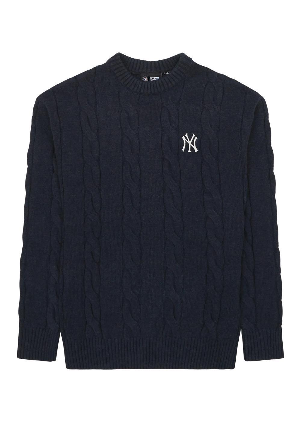 Cable Knit Crew NEYYAN - Navy-Knitwear-New Era-Butler Loftet