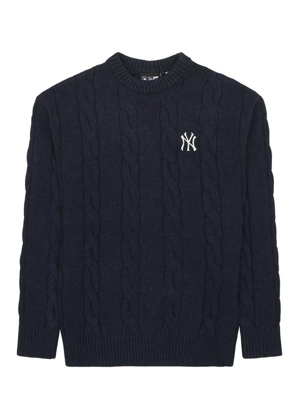 Cable Knit Crew NEYYAN - Navy-Knitwear-New Era-Butler Loftet