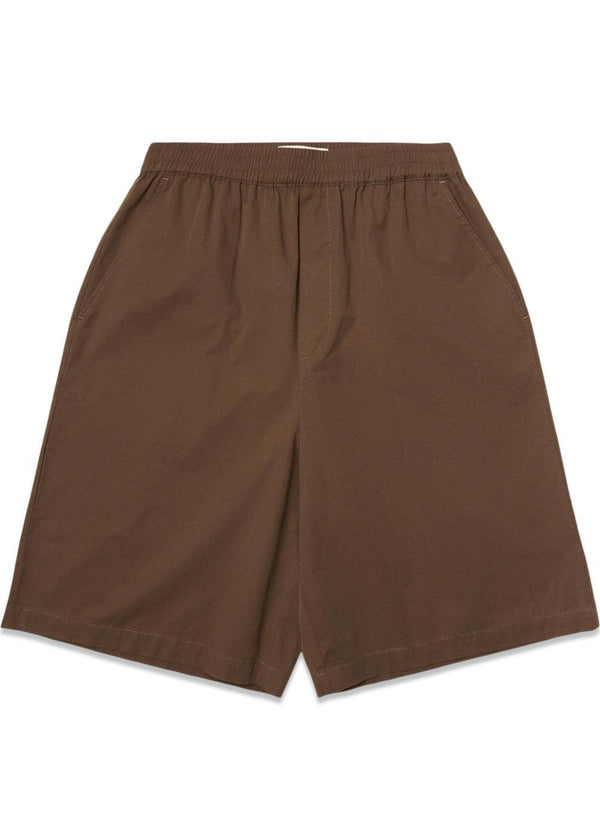 Cal Twill Shorts - Dark Brown-Shorts-Woodbird-Butler Loftet
