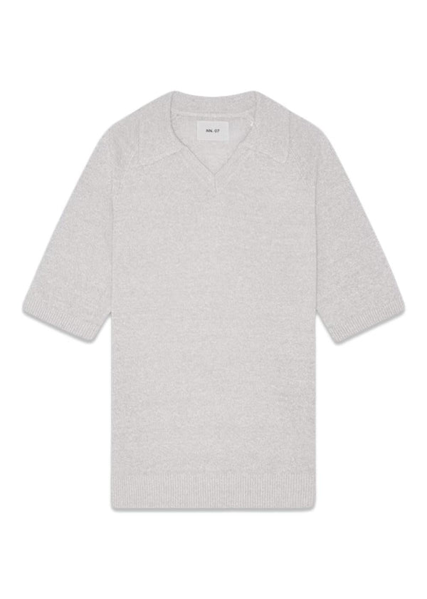 Cale V-neck Polo 6565 - Winter Sky-Knitwear-Nn. 07-Butler Loftet