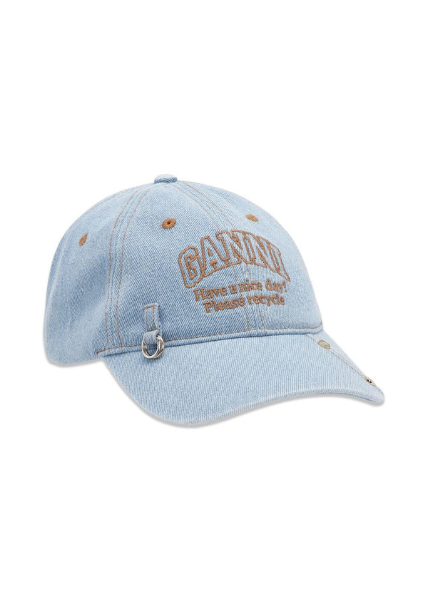 Cap Hat Denim - Faded Denim-Headwear-Ganni-Butler Loftet