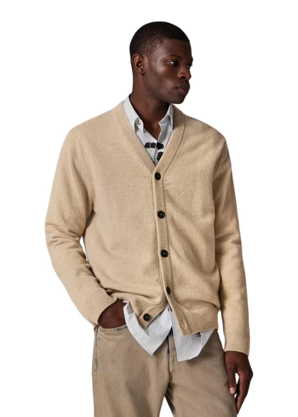 Cardigan Button Thru - Beige-Knitwear-Paul Smith - PS-Butler Loftet