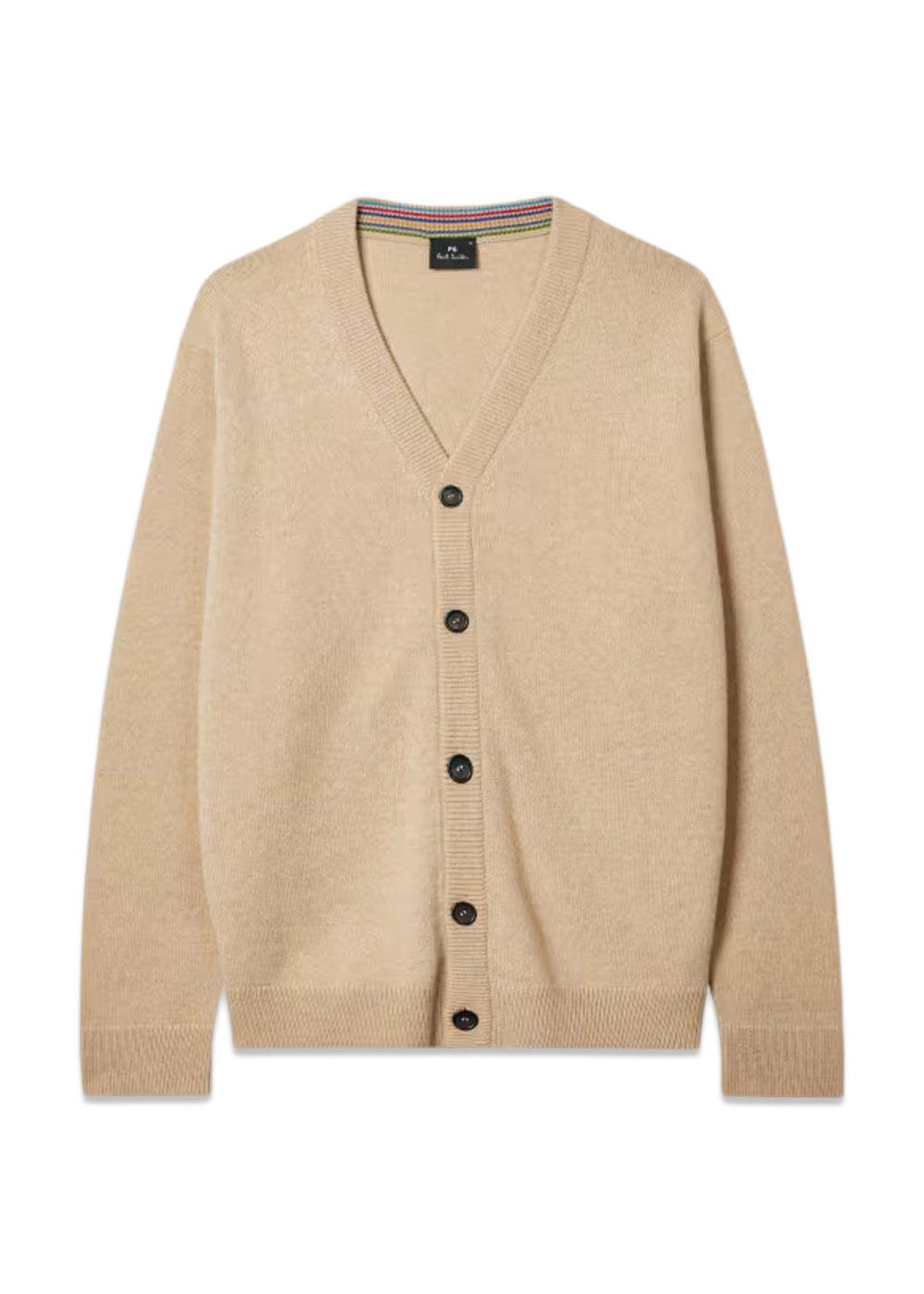 Cardigan Button Thru - Beige-Knitwear-Paul Smith - PS-Butler Loftet