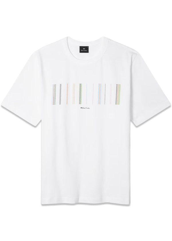 Casual Fit T-Shirt Stripe - White-T-shirts-Paul Smith - PS-Butler Loftet