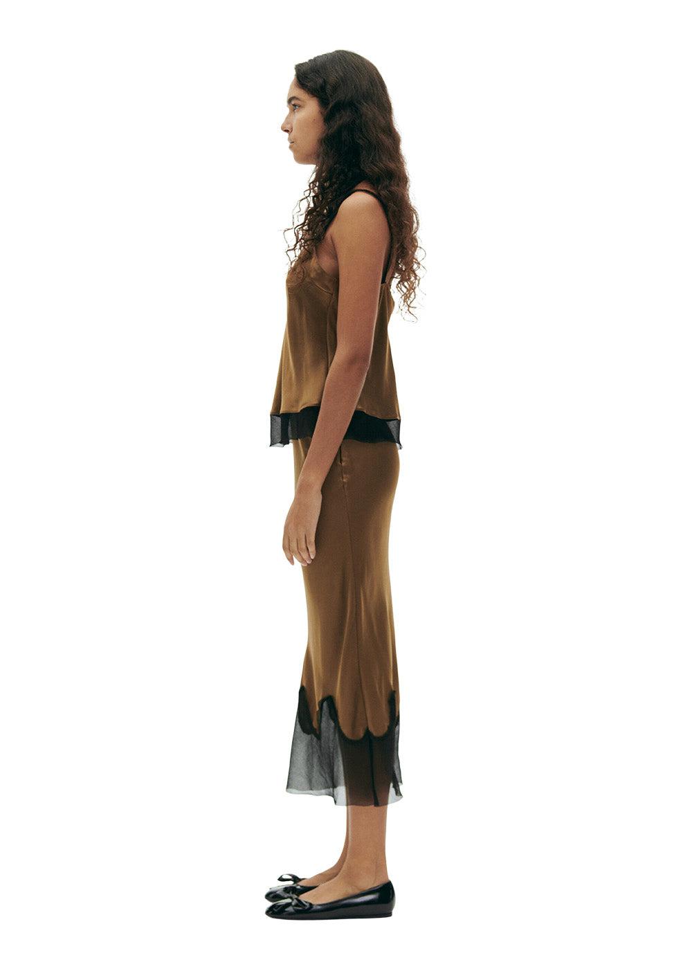 Catania Midi Skirt - Olive-Skirts-The Garment-Butler Loftet