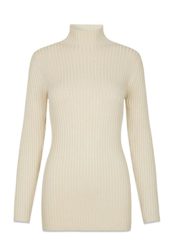 Modströms CateMD t-neck - Summer Sand. Køb strik her.