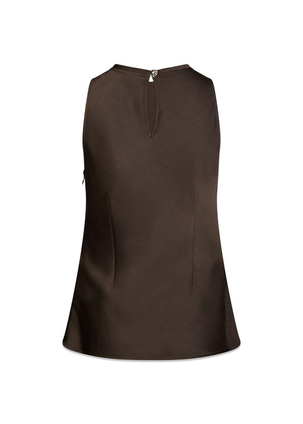 Celina Heavy Sateen Top - Dark Brown-Top-Neo Noir-Butler Loftet