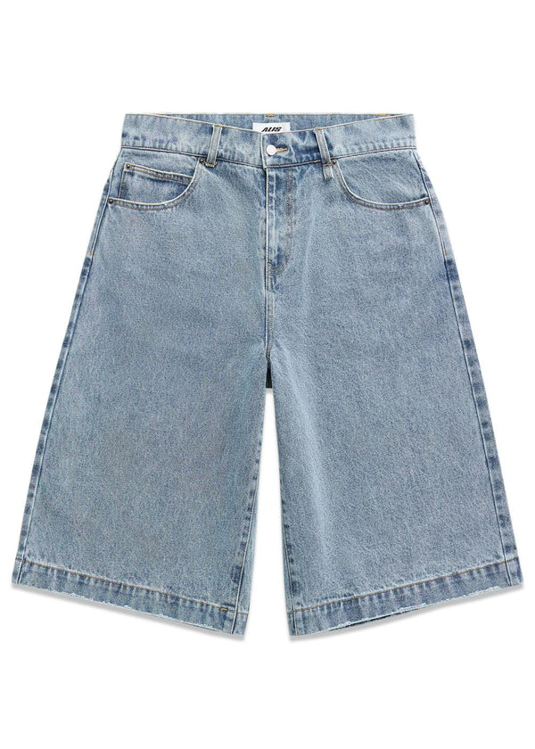 Chaz Wide Fit Denim Shorts - Washed Blue-Shorts-ALIS-Butler Loftet