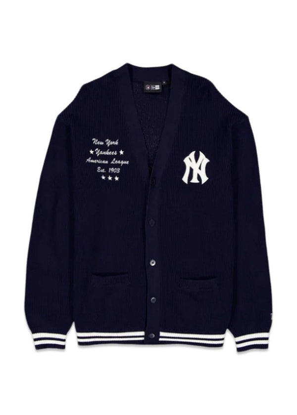 Collegiate Script Cardigan - Navy-Knitwear-New Era-Butler Loftet