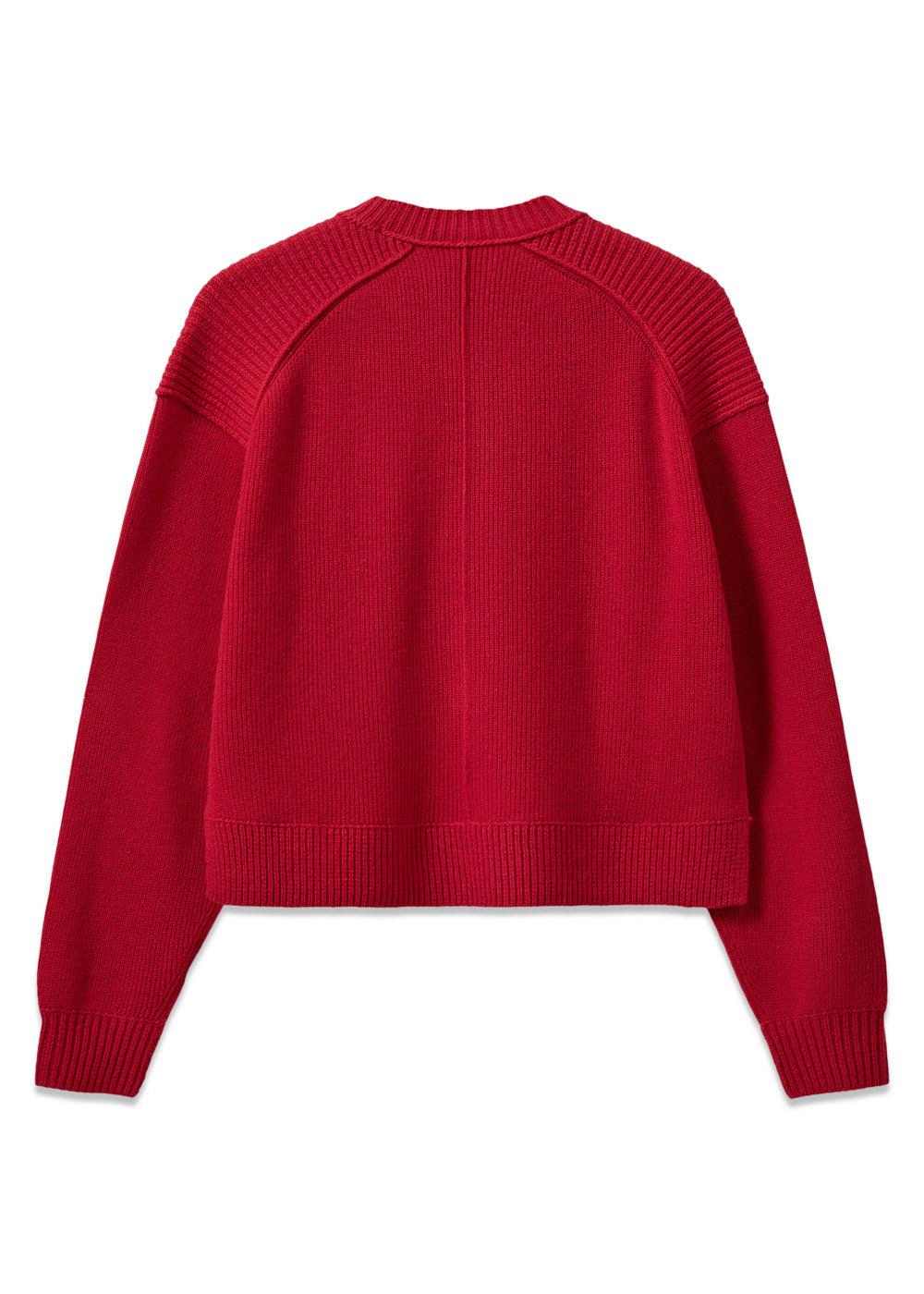 Como Classic Sweater - Red-Knitwear-The Garment-Butler Loftet