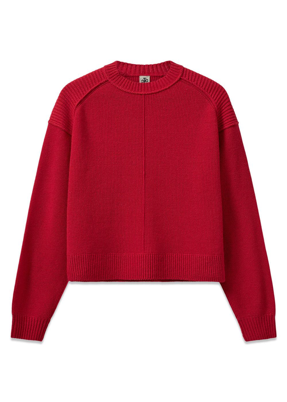 Como Classic Sweater - Red-Knitwear-The Garment-Butler Loftet