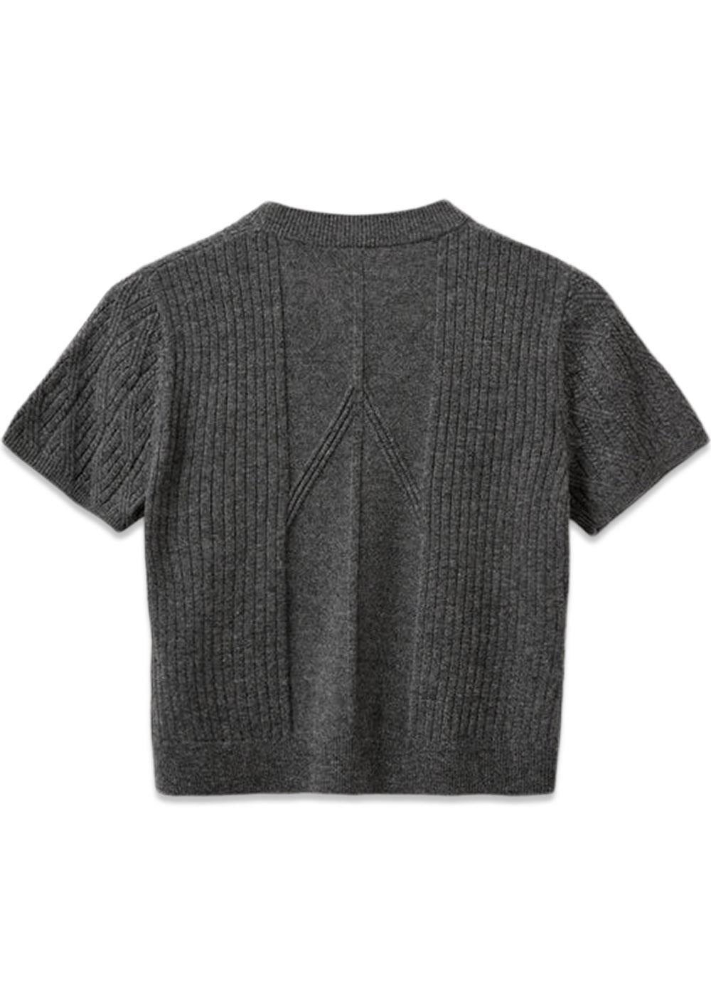 Como Tee mini Rib - Grey Melange-Knitwear-The Garment-Butler Loftet
