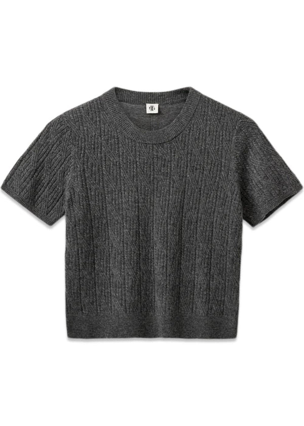 Como Tee mini Rib - Grey Melange-Knitwear-The Garment-Butler Loftet
