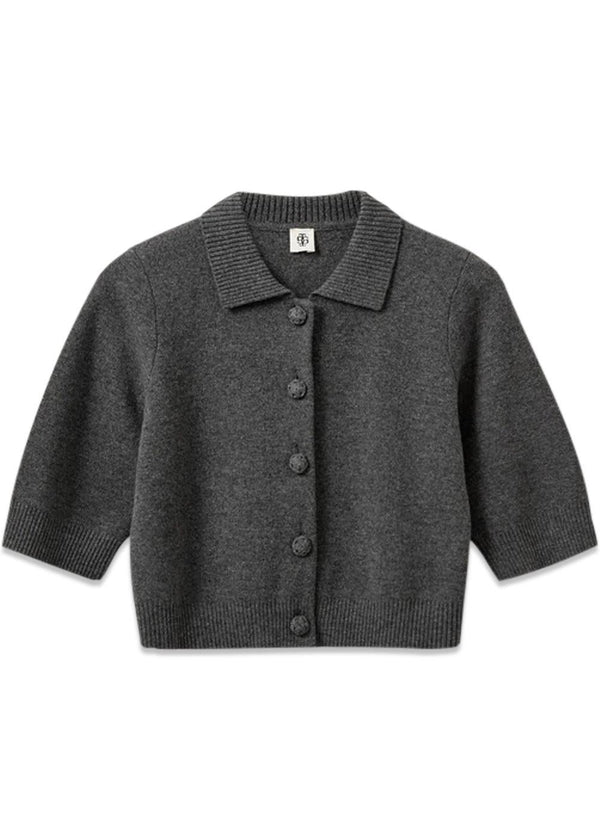 Como short Cardigan - Grey Melange-Knitwear-The Garment-Butler Loftet