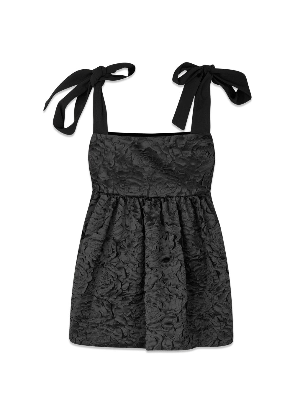 Contrasted Tie Top - Jet Black-Top-Stine Goya-Butler Loftet