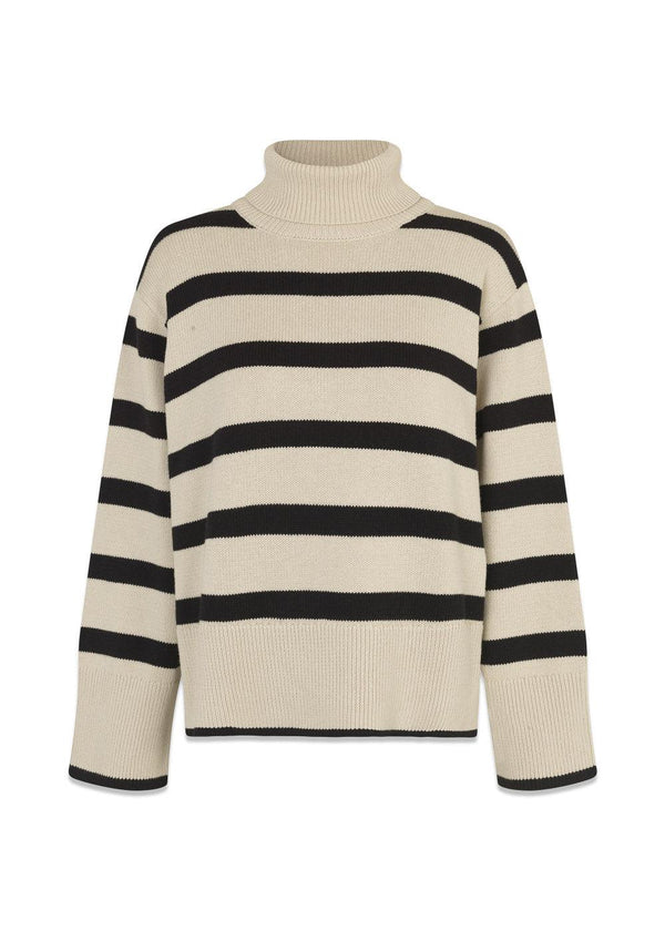 CorbinMD stripe t-neck - Black Summer Sand Stripe