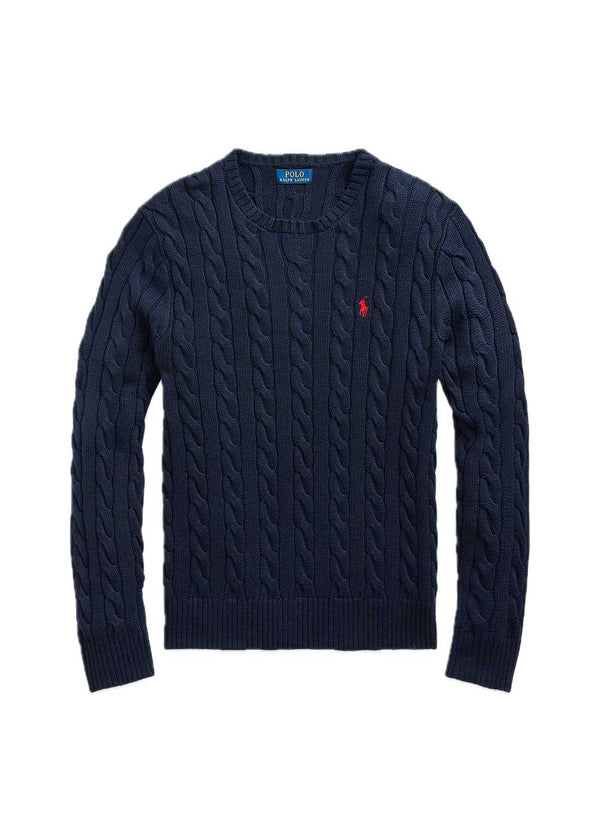 Cotton Cable Knit - Navy-Knitwear-Ralph Lauren-Butler Loftet