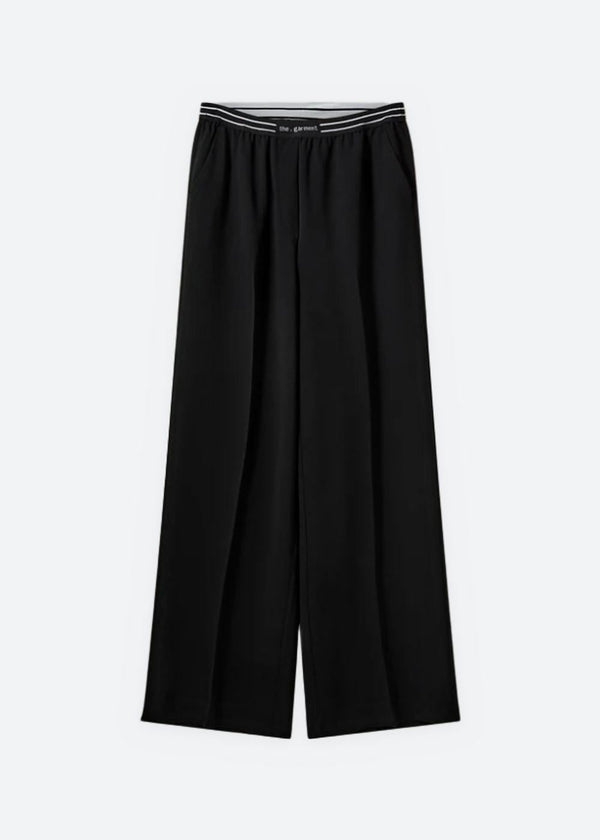 Crepe Logo Pants - Black