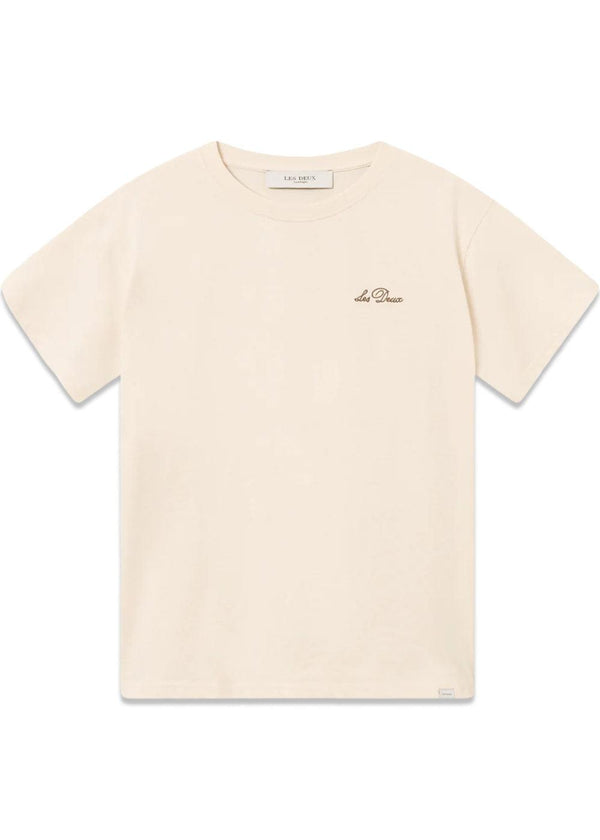 Crew T-Shirt - Light Ivory/Walnut