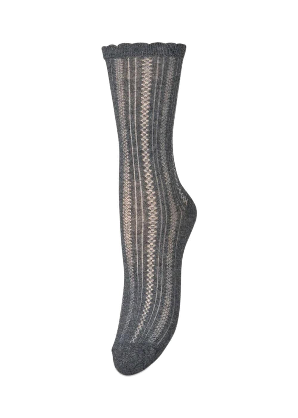 Crochia Cotta Sock - Dark Grey Melange-Socks/stockings-BeckSöndergaard-Butler Loftet
