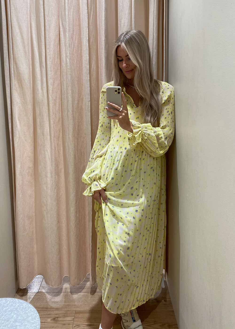 CruzMD print dress - Aqua Yellow Flower-Dress-Modström-Butler Loftet