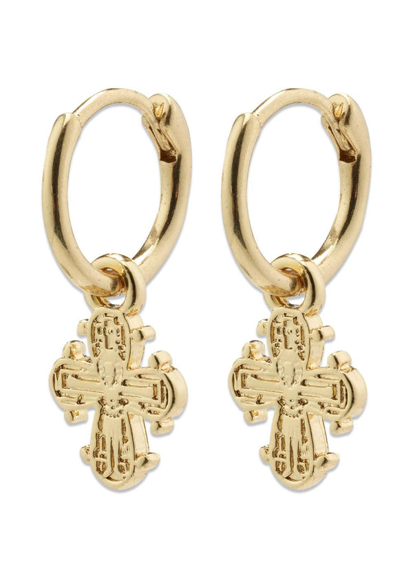 DAGMAR huggie hoop earrings gold-plated - Gold Plated-Jewellery-Pilgrim-Butler Loftet