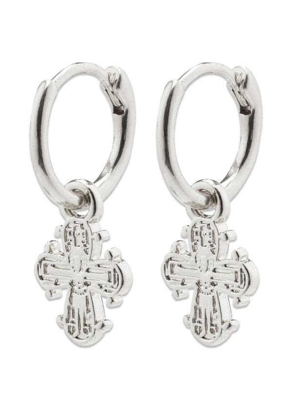 DAGMAR huggie hoop earrings silver-plated - Silver Plated-Jewellery-Pilgrim-Butler Loftet