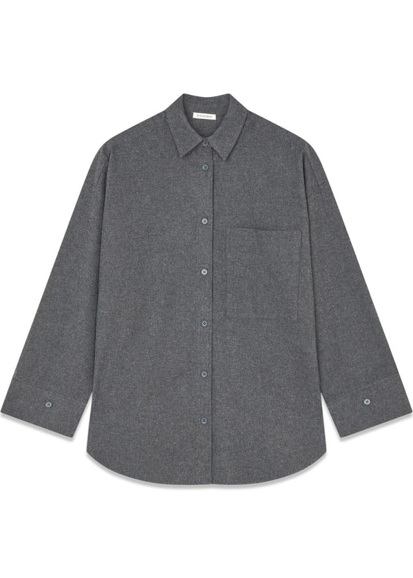 DERRIS FLANNEL - Dark Grey Melan-Shirts-By Malene Birger-Butler Loftet