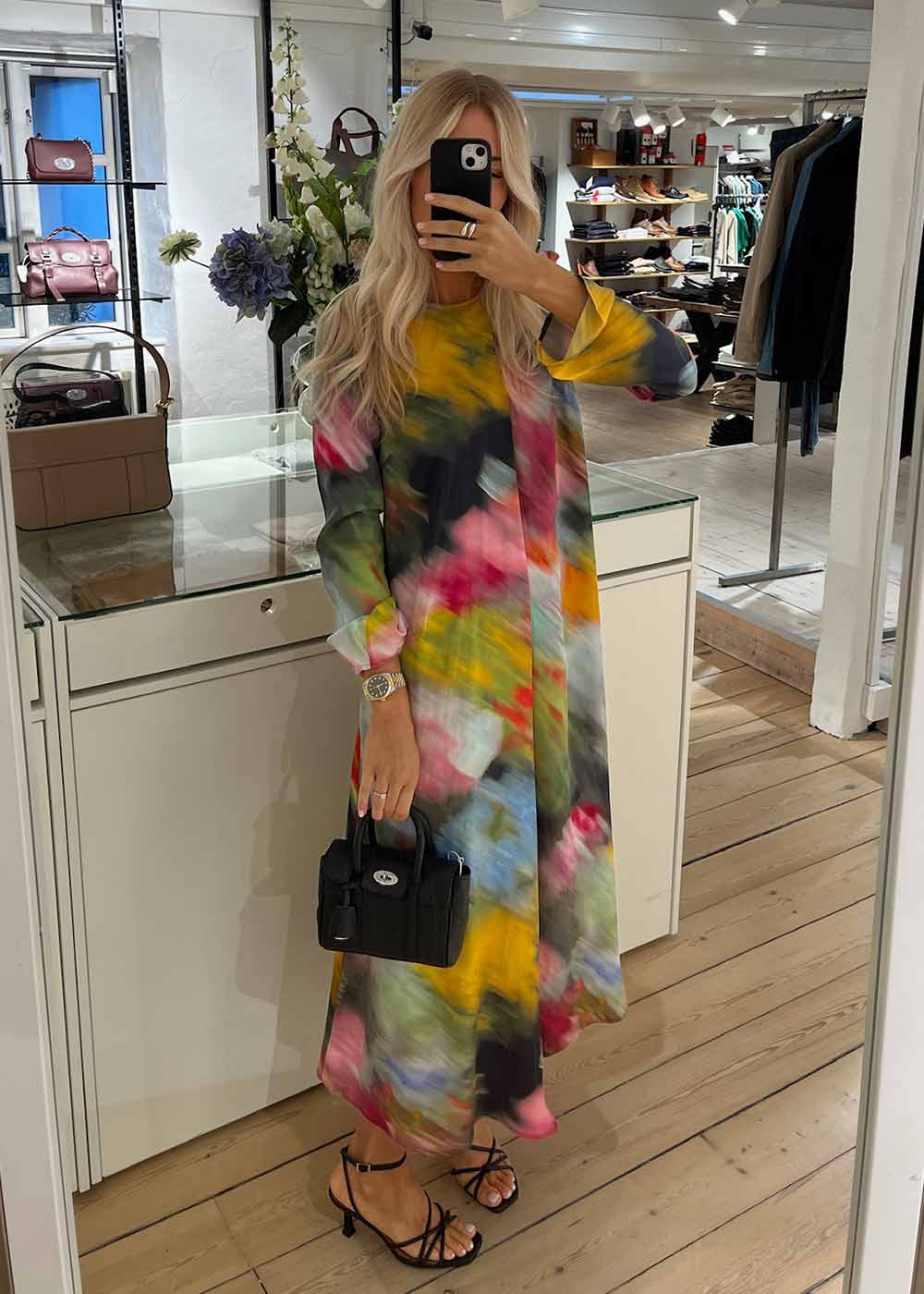 DRAPED ASYMMETRIC MIDI DRESS - Liquid Floral-Dress-Stine Goya-Butler Loftet