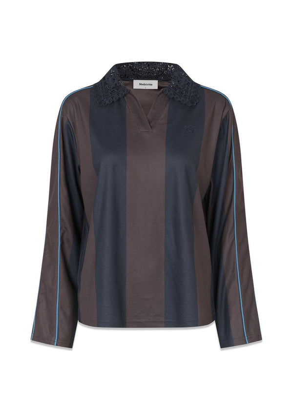 Danniemd polo - Seal Navy Stripe-Blouses-Modström-Butler Loftet
