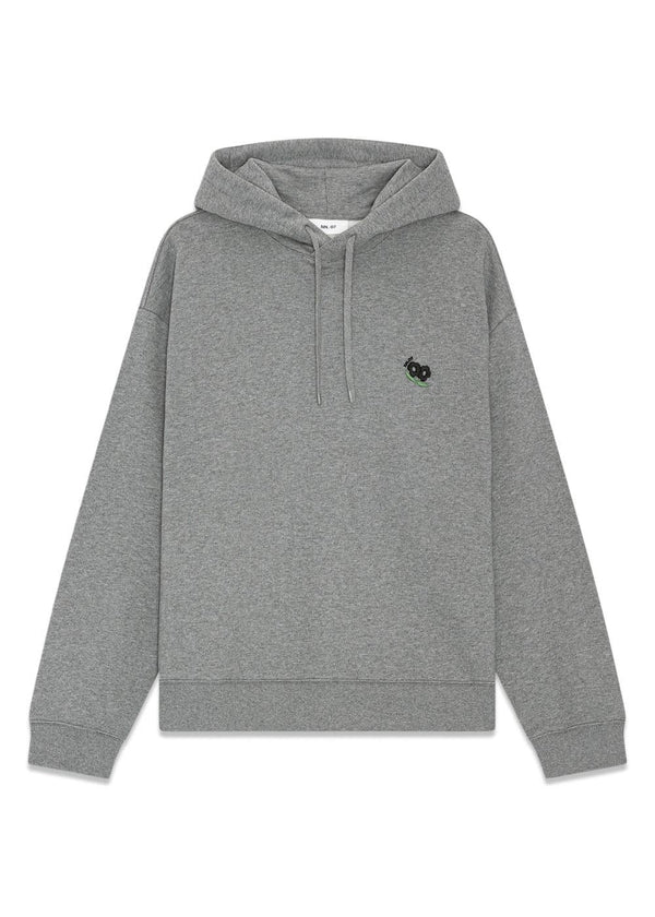 David Hoodie EMB 3014 - Medium Grey Mel-Sweatshirts-Nn. 07-Butler Loftet