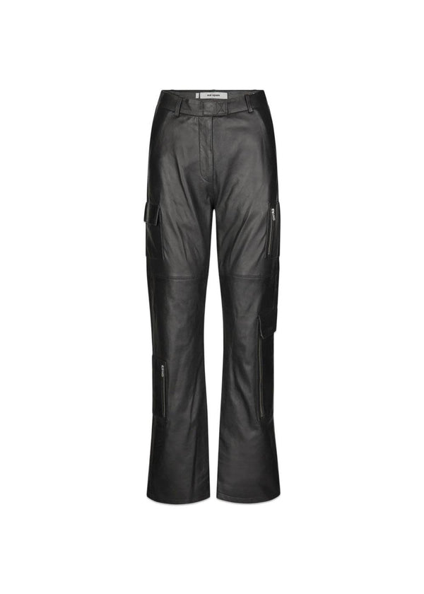Deep Leather Pants - Black-Pants-Oval Square-Butler Loftet