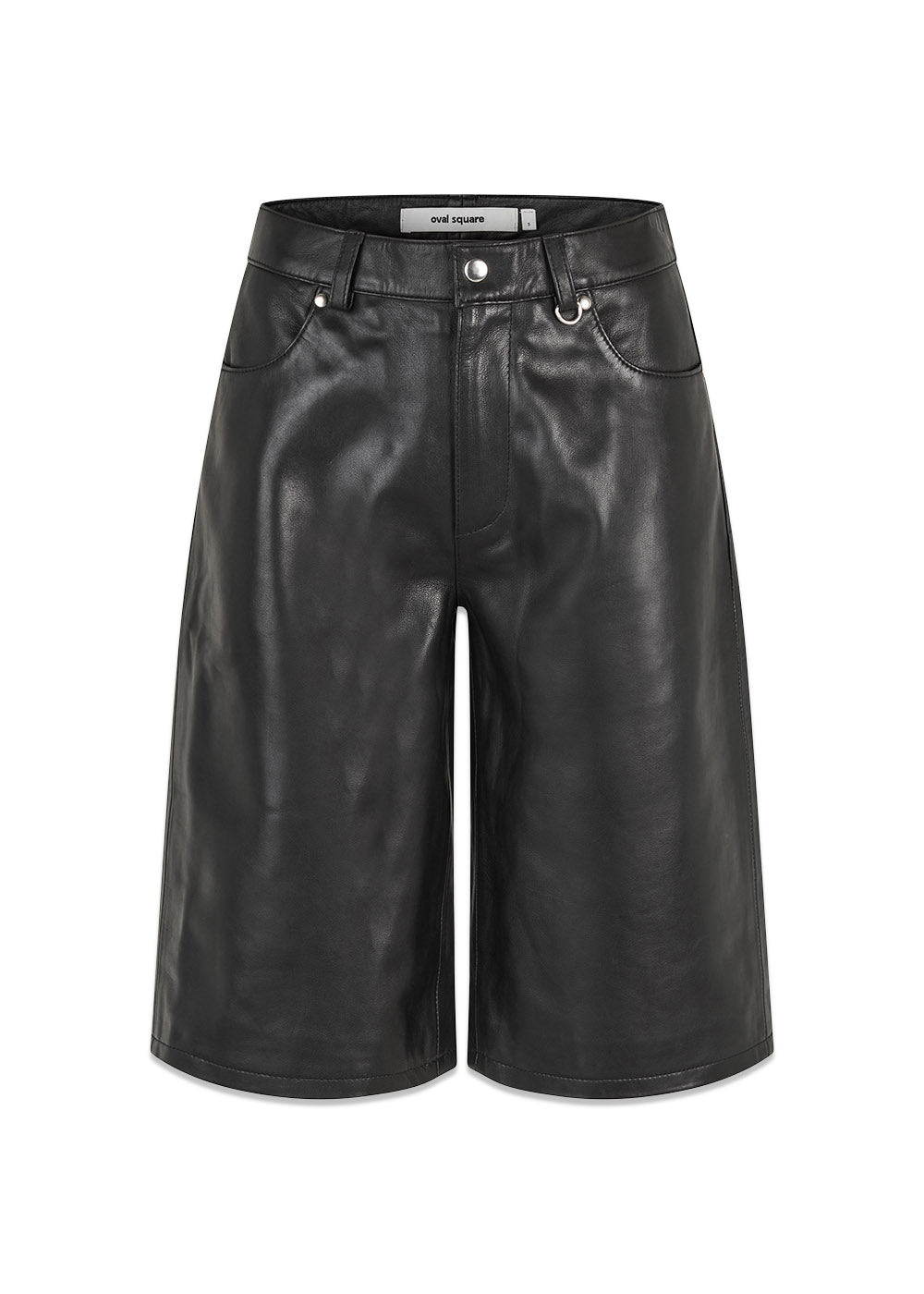 Deep Leather Shorts - Black-Shorts-Oval Square-Butler Loftet
