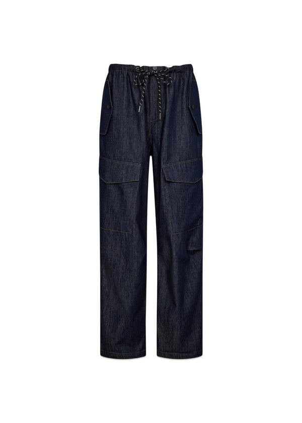 Denim Cargo Pull On Trouser - Dark Denim-Pants-HAUTE L’AMITIÉ-Butler Loftet