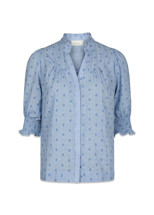 Diana Dobby S Blouse - Light Blue-Blouses-Neo Noir-Butler Loftet