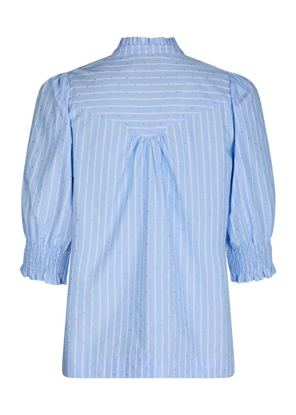 Diana Stripy Stone Blouse - Light Blue-Blouses-Neo Noir-Butler Loftet