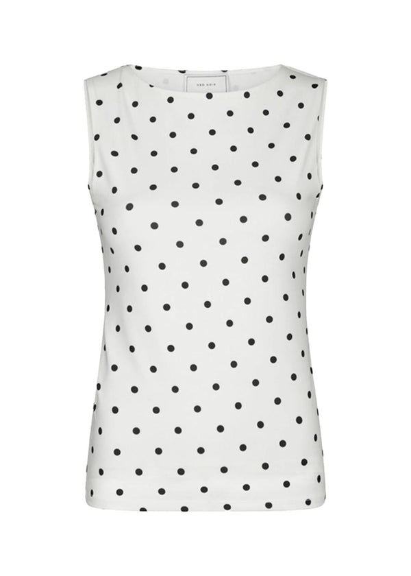 Ditty Jersey Dot Top - White-Top-Neo Noir-Butler Loftet